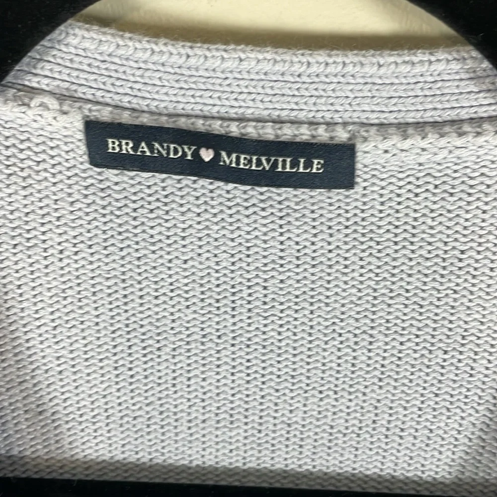 BRANDY MELVILLE Light Lilac Cropped Knit Cardigan Sweater Button Front Small - Picture 2 of 7